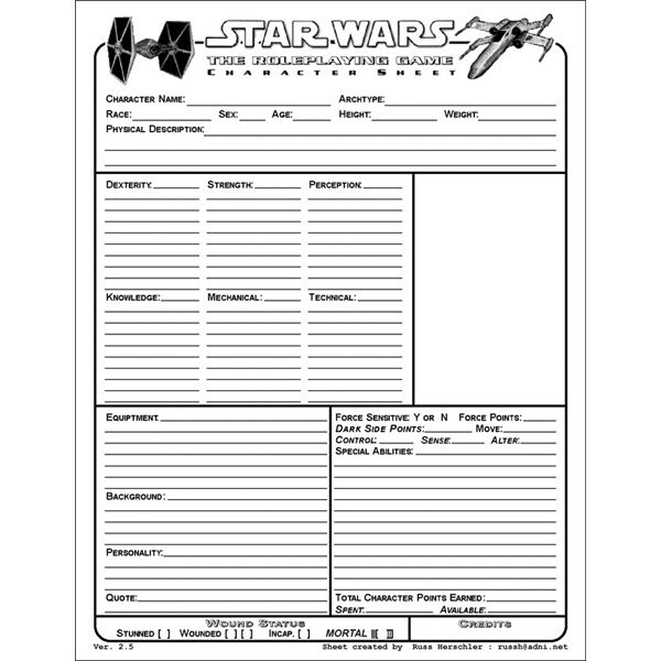 Star wars saga edition character sheet pdf free